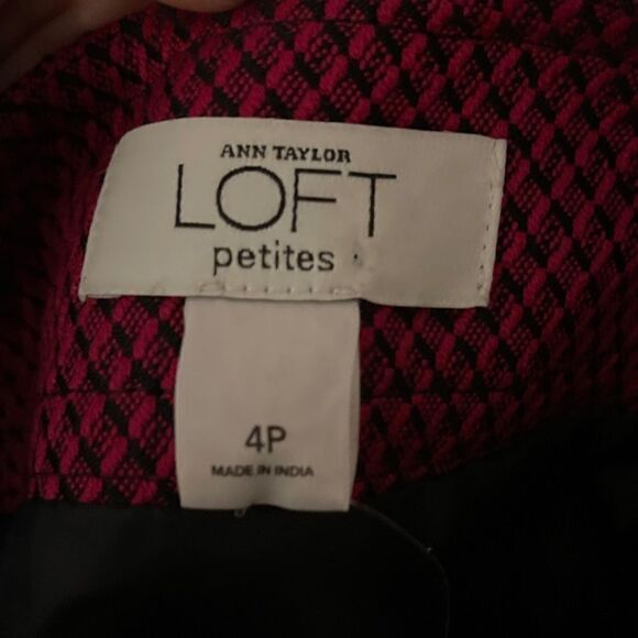 Ann Taylor Loft Petites Pink/Black Skirt Size 4 Side Zipper NWT - Picture 7 of 8
